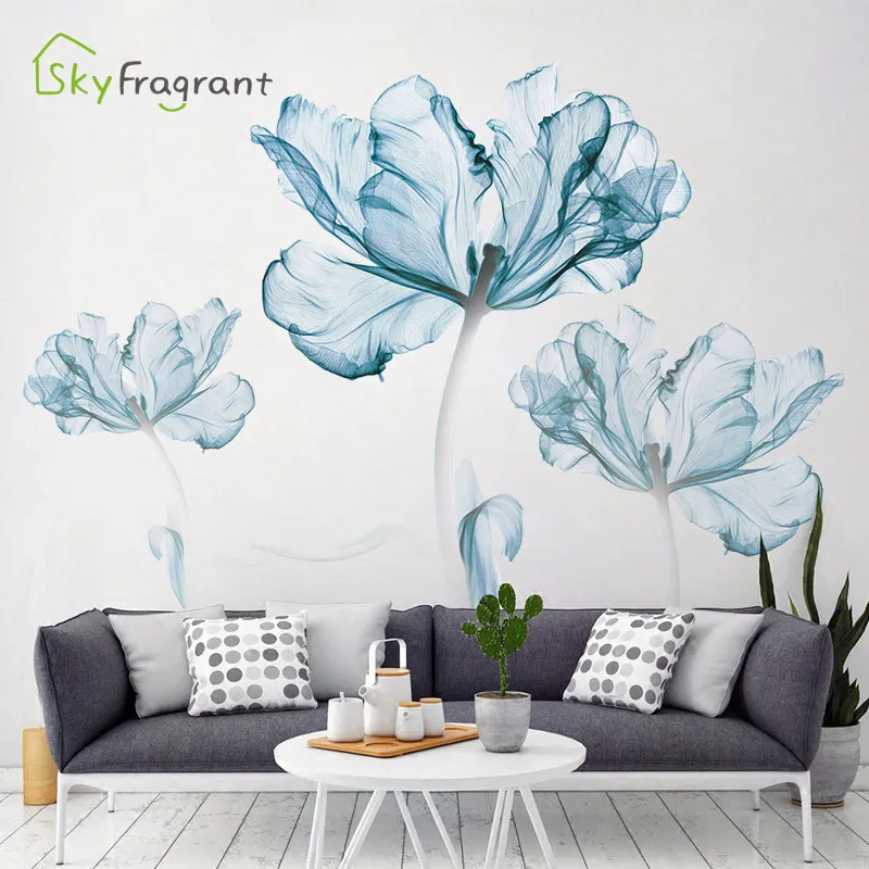 Kreative Warme Wand Aufkleber Nordic Blume Selbst-klebe Aufkleber Schlafzimmer Wohnzimmer Dekoration Haus Dekoration Wand Dekor