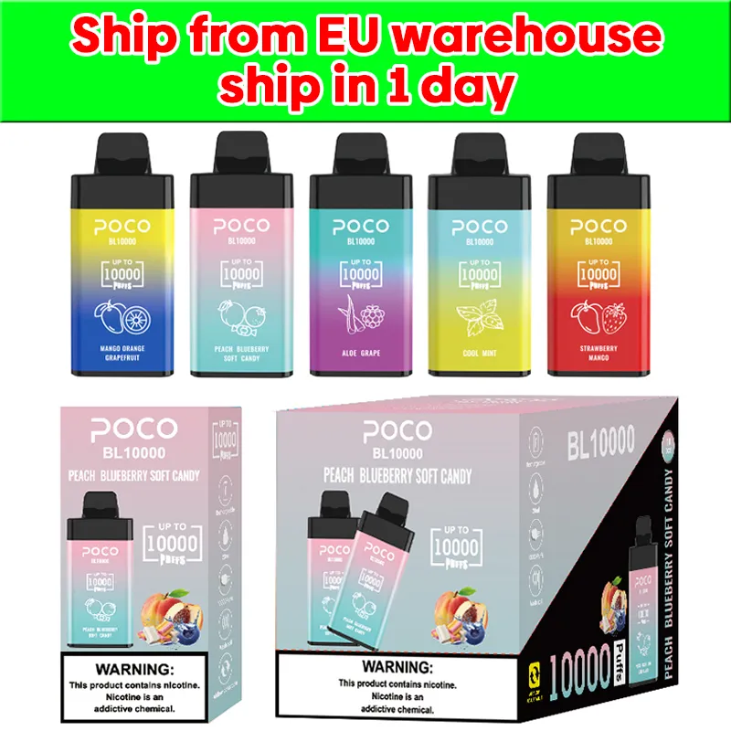 From EU warehouse Original e cigarette disposbale vapes BL10000 Prefilled 20ml Pod 10000 Puffs 650mah Mesh coil Type C rechargeable port