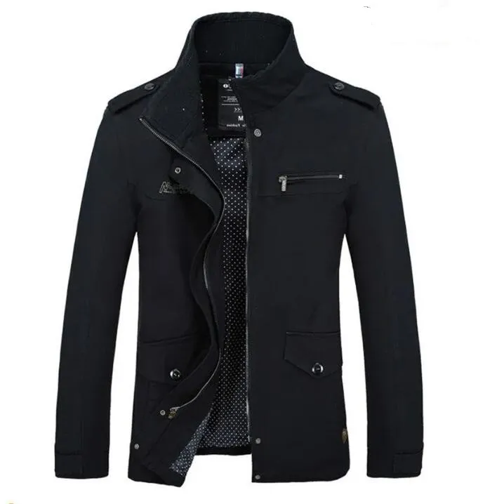 Klädrock Ny ankomst Male Jacket Slim Fit High Quality Mens Spring Clothing Man Jackets dragkedja varm bomullsbyggnad M-4XL