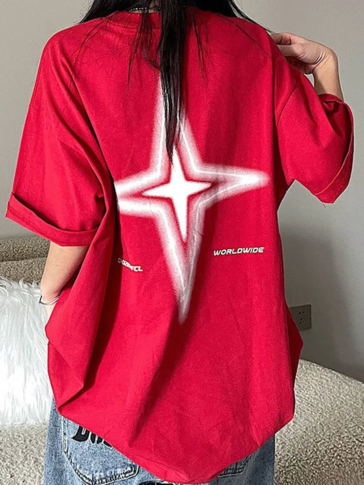 Women's T-Shirt Y2K Letter Print Tops Women Summer Short Sleeve Cotton Oversized T Shirt Female Korean Fashion Kpop Casual Loose Streetwear Tees 230612