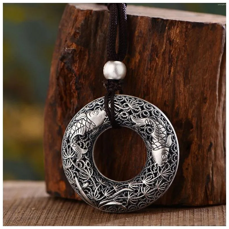 Pendant Necklaces Necklace Peaceful Buckle With Good Fortune For Man Woman Birthday Christmas Gifts