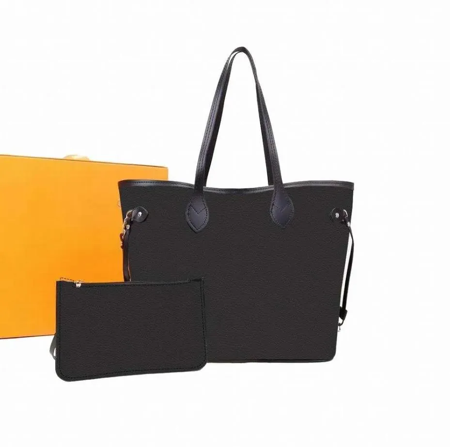 Designer Genuine Leather Tote Shoulder Bag Set With Zipper Wallet Large