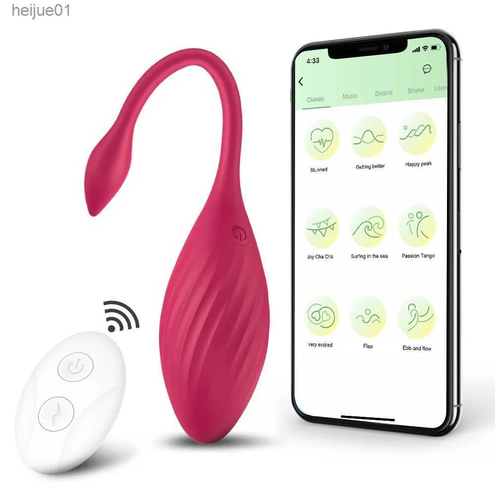 Drahtlose Fernbedienung Vibrierendes Ei G-Punkt-Massagegerät App Vibratoren Weiblicher Klitorisstimulator Sexspielzeug für Frauen Vaginalball L230518