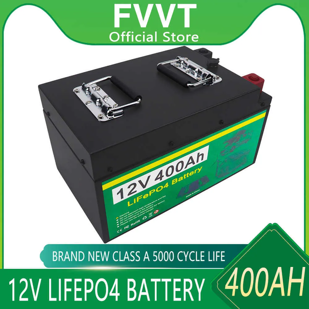 12V 400Ah LiFePO4 Battery Built In BMS Lithium Iron Phosphate Pack For ...