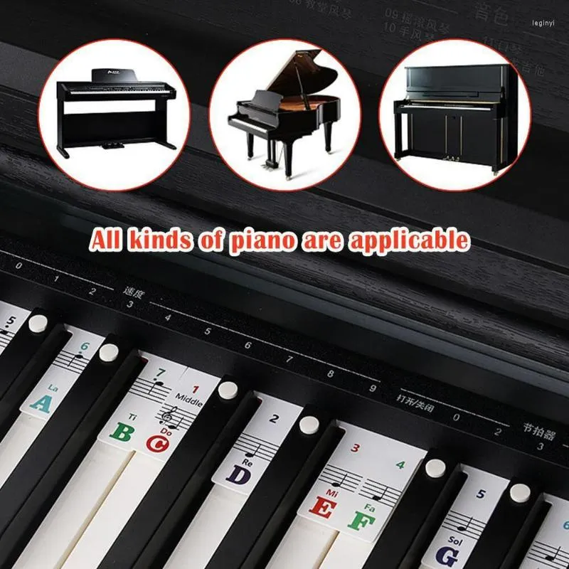 Party Favor Amovible Piano Clavier Autocollant Note Étiquettes Non-adhésif Réutilisable PVC Autocollants 88 Touches Symbole Pour Enfants Cadeaux