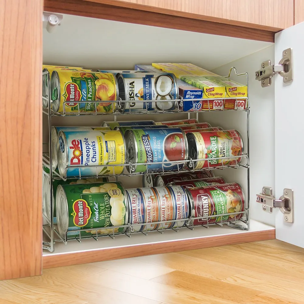 Sorbus Organiseur de canettes, 3 étages empilables Can Tracker Pantry Cabinet Organizer Peut contenir jusqu'à 36 canettes, excellent stockage pour les aliments en conserve, Drin