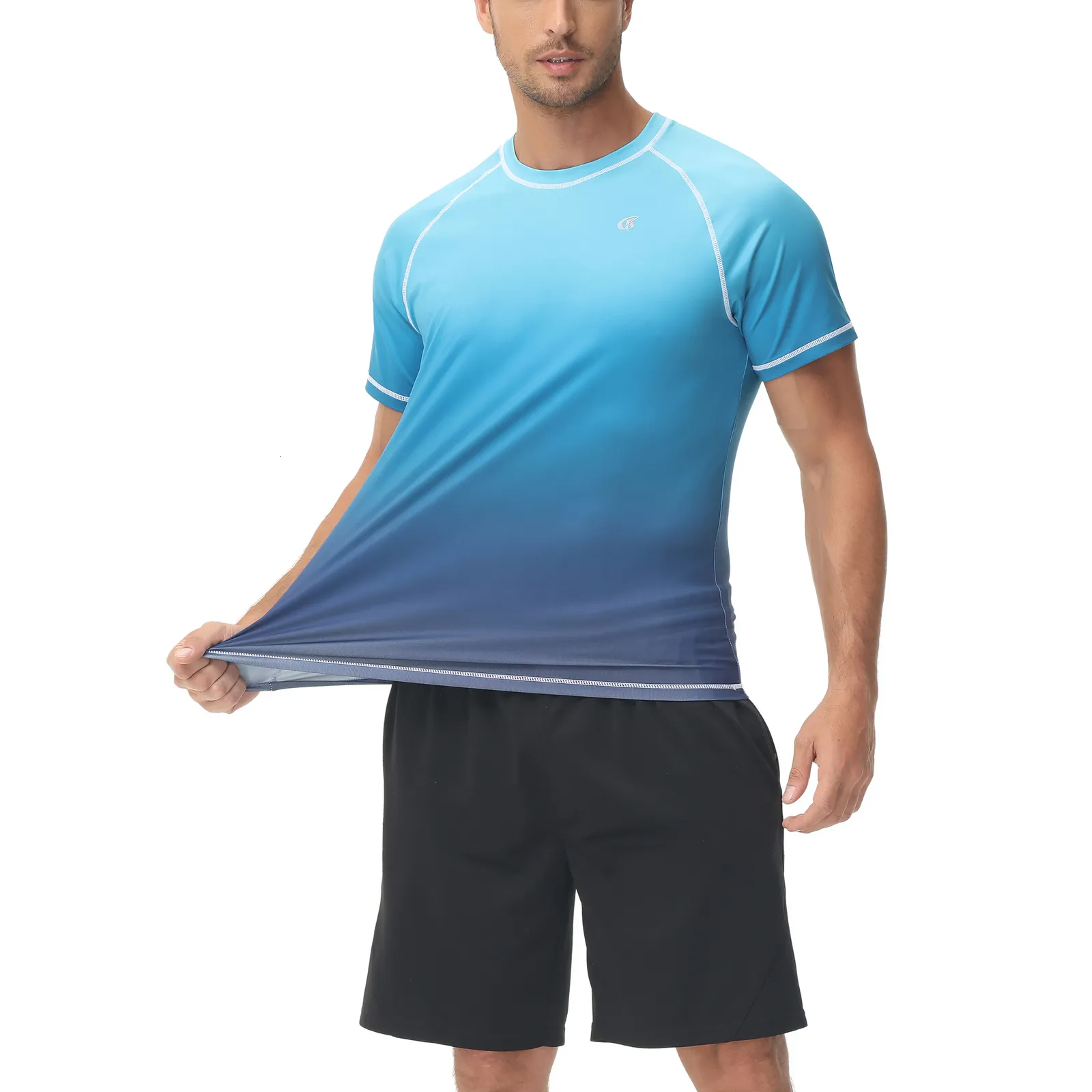 Camisetas Masculinas Praia Verão Masculino Tamanho Grande Esportes T-Shirts Surf Swim Camisa Manga Curta Secagem Rápida Roupa Esportiva Esportes Aquáticos Ao Ar Livre Natação Top 230612