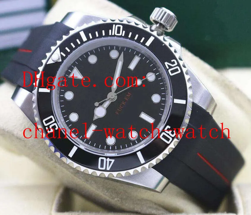 Top Quality No-Date 14060 Black Dial And Ceramic Bezel 40mm Asia 2813 Movement Automatic Mens Wrist Dive Watches Rubber Band