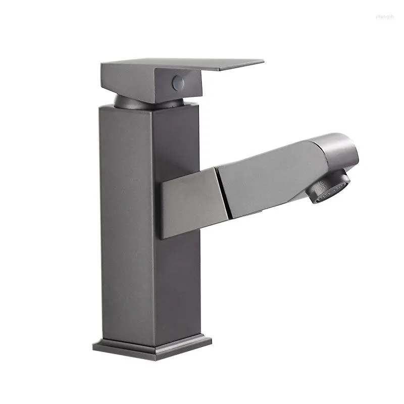 Bathroom Sink Faucets Under The Counter Basin And Cold Water Faucet Washbasin Gray Pull Stainless Steel