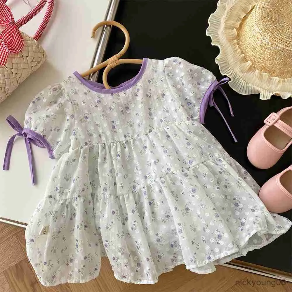 Meisjes Jurken Nieuwe Zomer Peuter Baby Meisje Kleding Leuke Bloemen Print Prinses Jurk Meisjes Casual Bloemen Kids R230612