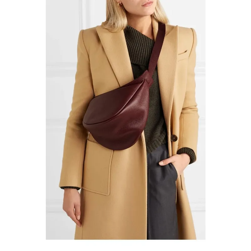 The Row Navy Slouchy Banana Bag