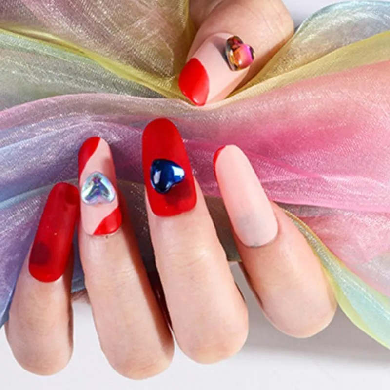 Decorações de arte para unhas 50 peças Manicure atraente Superfície lisa Aplicação ampla Encantos DIY coloridos Ornamento de coração de amor