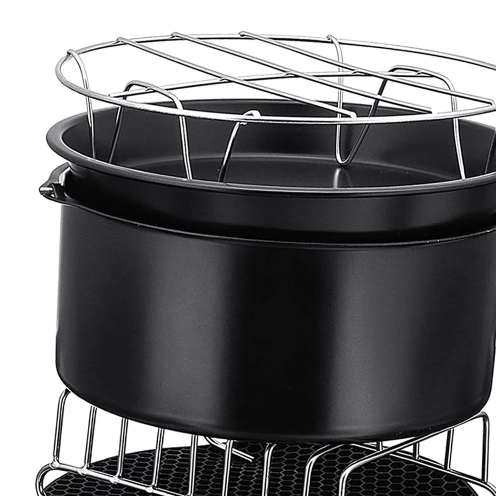 12pcs Air Fryer Accessories 9 Inch Pizza Plate Grill Pot Kitchen Cooking Tool for Party Fit all Airfryer 4.2-8QT