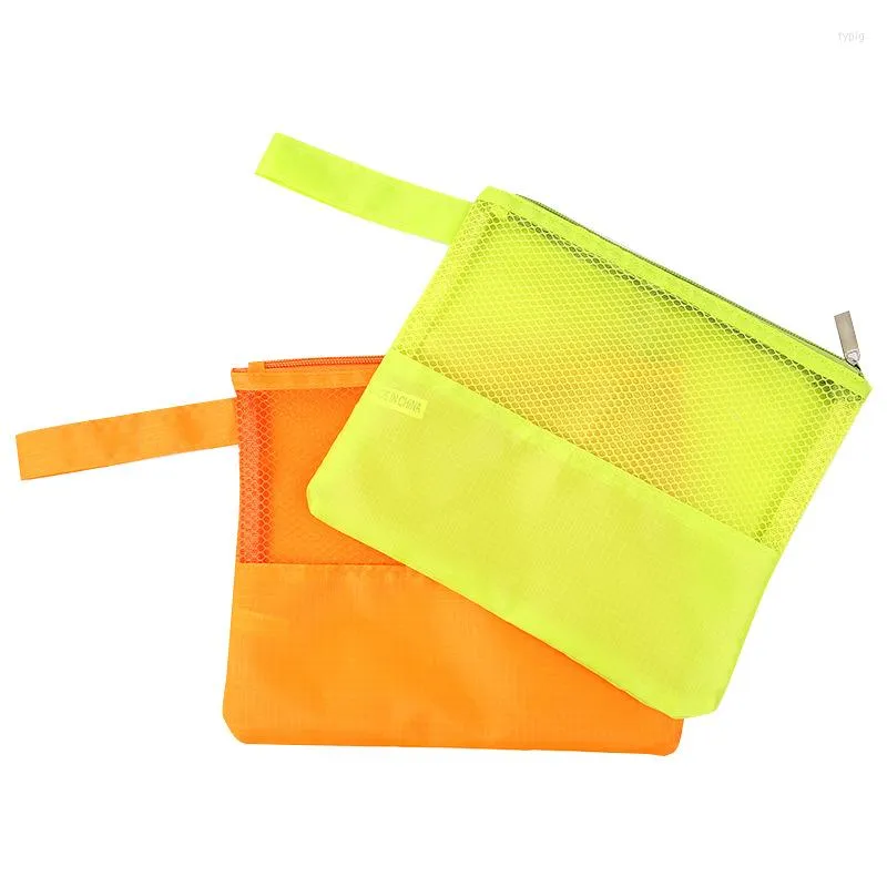 Borse per cosmetici Cerniera portatile Lavaggio da toilette Trucco casual Custodia per trucco in rete di nylon Custodia per organizer Borsa da viaggio per donna