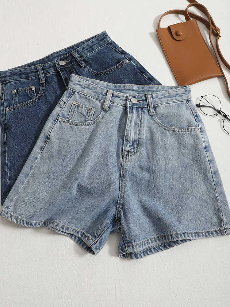 YuooMuoo Denim Damen 2022 Sommer Street Kleidung Hohe Taille Casual Komplettset Blue Jeans Shorts P230606