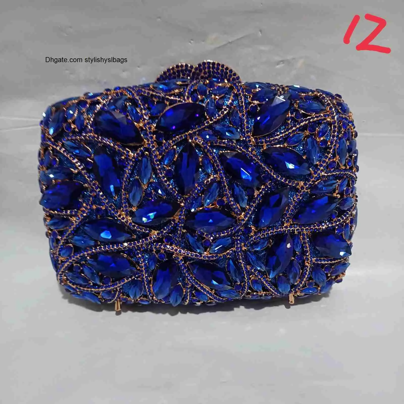 Totes Woman Dark Blue 23 Styles Diamond Evening Bag Wedding Bridal Banket Party Crystal Purse High Quality Fashion Luxury Handbag