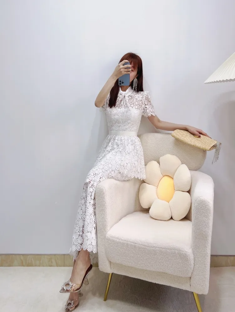 sachin and babi light blue dress Cute Short Wedding Dresses Lace Wedding Mini Dress With Cute Short White  Wedding Dresses main image 1