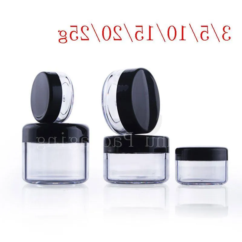 vide transparent petit rond en plastique pot d'affichage clair pot de crème cosmétique contenant de baume Mini emballage de récipient d'échantillon Mwxwv