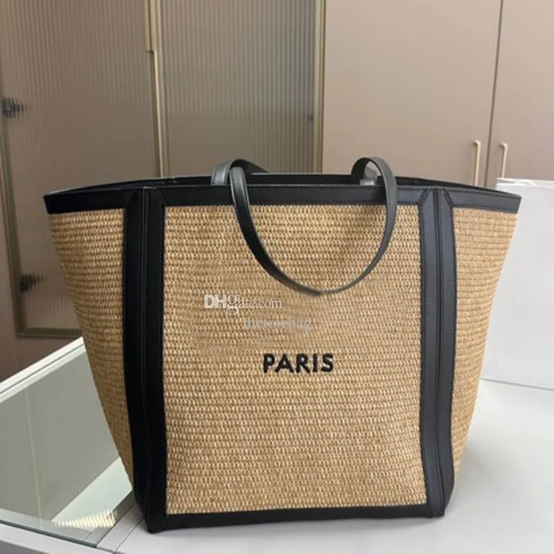 23 Totes Bag Letter Celie Shopping Bags Fashion Linen Totes Designer Women Straw Tricot Handbags Summer Beach Shoulder Bags Large Casual Tote
