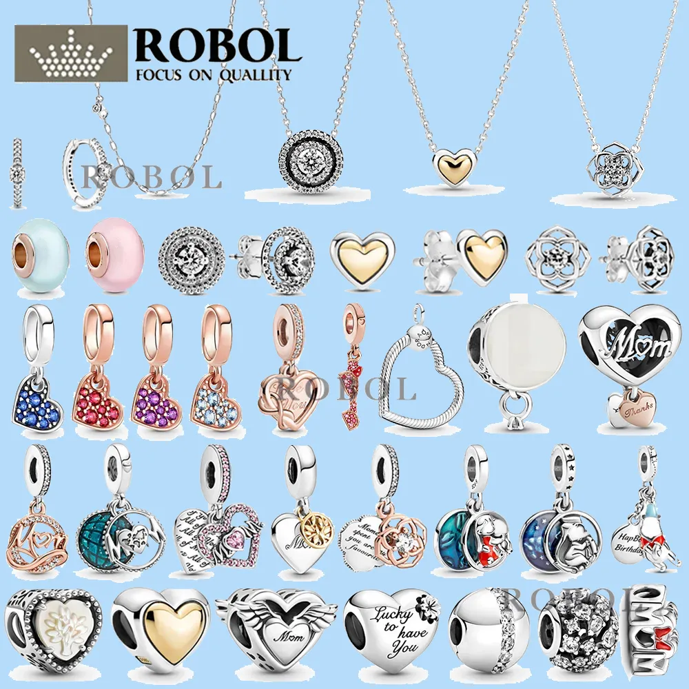 925 Sterling Silver Charms för pandora smycken pärlor 925 armband populära mors dagstilar kan ges som gåvor till mödrar charm