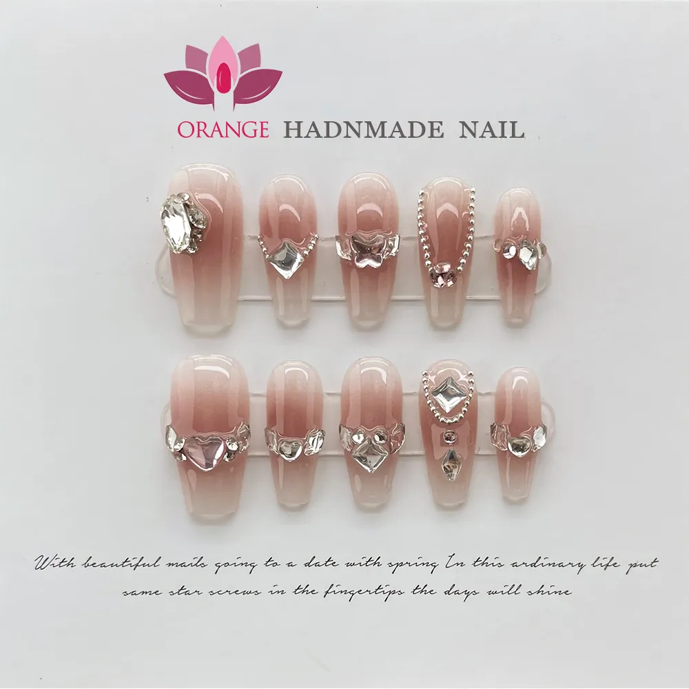 False Nails Handmade Arylic Press On Nails Reusable Decoration Fake Nails Full Cover Artificial Manicuree Wearable XS S M L Size Nails Art 230609