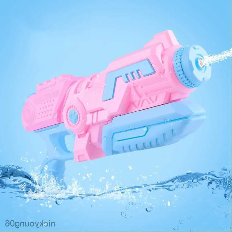 Sand Play Water Fun 2023 Ny stor utdragbar rosa Gun Toy Kids Beach Swim Summer Pool Outdoor Party R230613