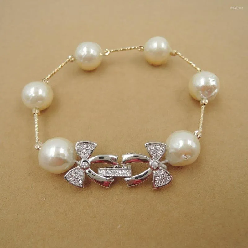 Strand NATURE FRESHWATER PEARL Bracelet- High Good -BAROQUE SHAPE ;