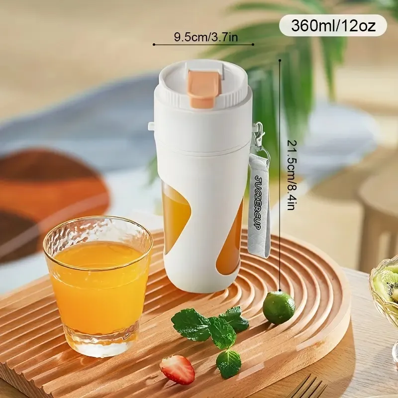 1 st Portable Fruit Juicer, Squeezable Fruit Smoothie, High Turn Speed ​​20000r/min, 10 blad och lämnar kraftfull juicer, halm rak drickande pip dubbel design