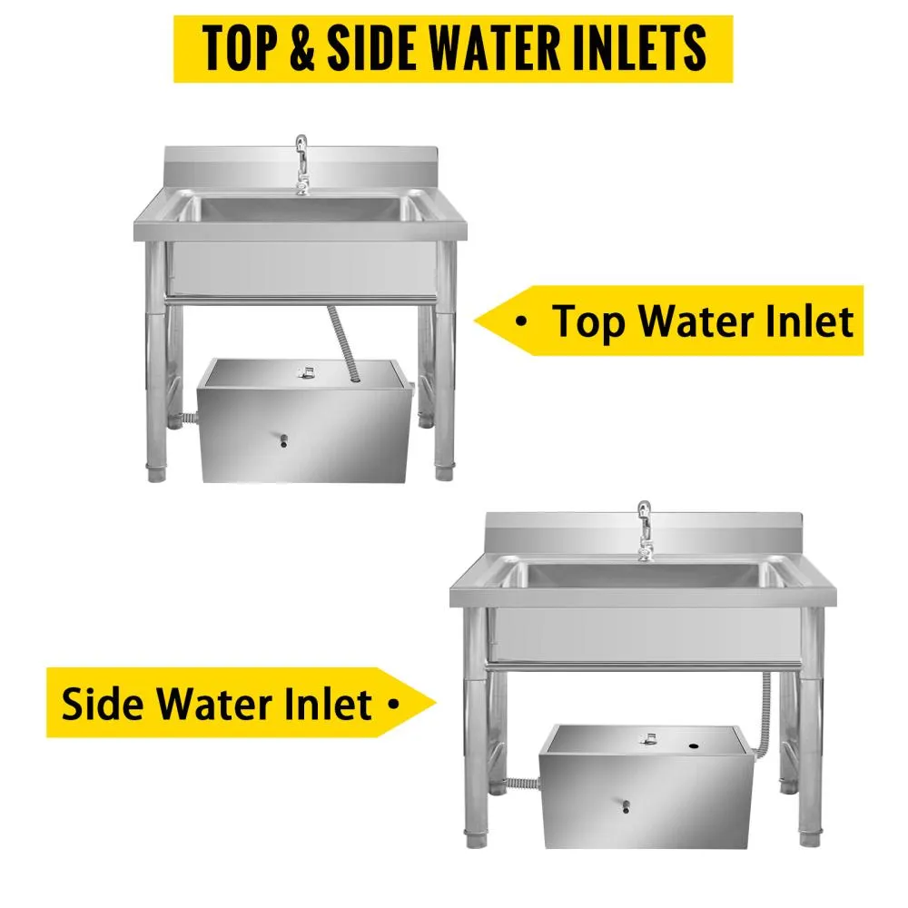 Commercial Grease Interceptor,25 LB,13 GPM,Stainless Steel