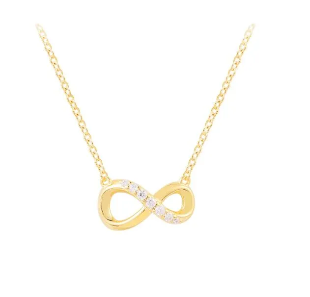 Collane con ciondolo collier Infinity scintillante in argento sterling 925 per le donne Collana con catena di gioielli originali Collares 2023 Nuovo commercio all'ingrosso di spedizione gratuita