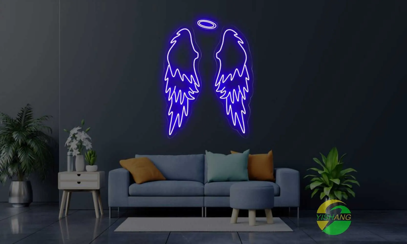 Cartel Neón LED con Forma de Alas de Ángel