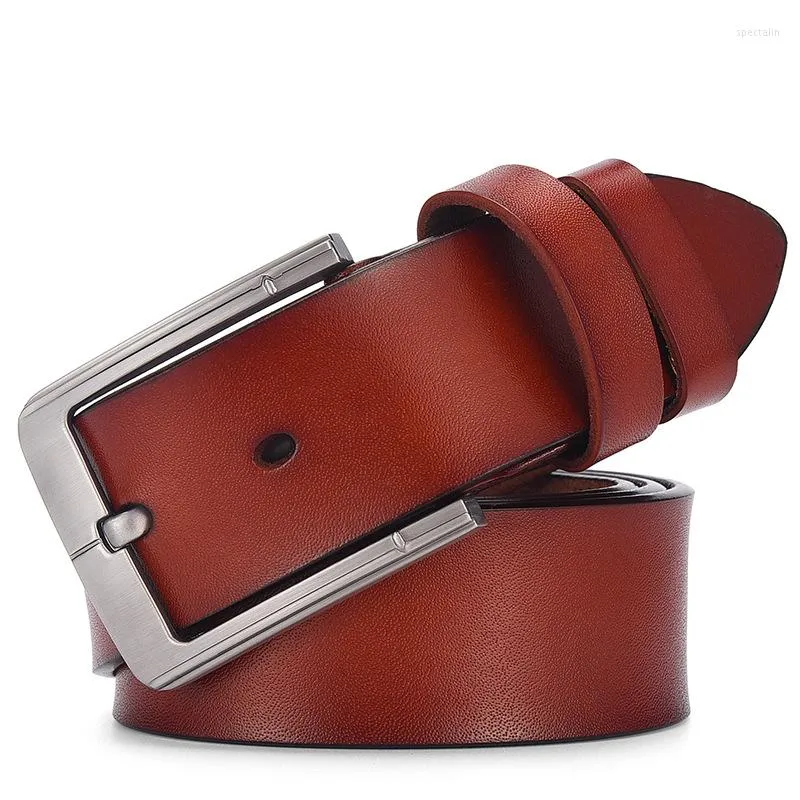 Bälten Business Men's Retro Needle Buckle Luxury Leather Belt Foreign Trade Cowhide Classic Fashion Pants