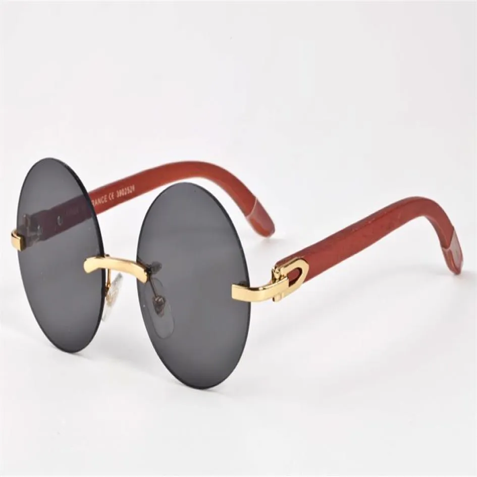 Ny mode runda solglasögon bambu kvinnor herr sport solglasögon äkta trä fot retro vintage träögonögon lunetter gafas de so211i