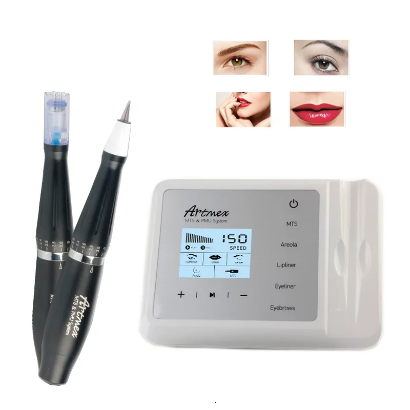 タトゥーマシンパーマネントメイクARTMEX V9 EYE BROW LIP ROTARY PEN MTS PMU System with Needle 230613