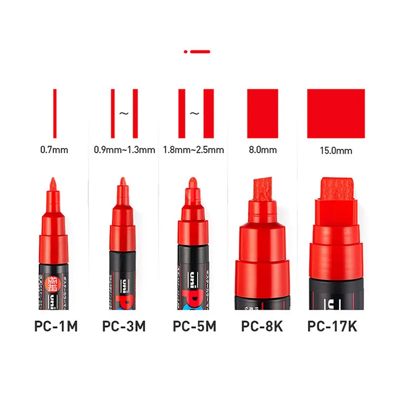 Posca Marker Acrylic Paint Pens Tip width 8mm 15 colors, 2 each, Posca Pens  are Acrylic Paint Markers for Rock Painting, Fabric, Glass Paint, Metal