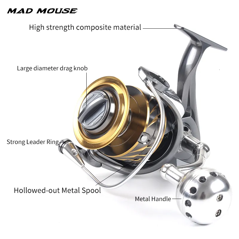 Baitcasting Reels Japan Quality Madmouse Saltiga BJ 4000 6000 10000  Спиннинг Джигро Ролик 11 1BB 35 Кг Драг Силовой Лодка Рыбалка 230613 От 8  802 руб.