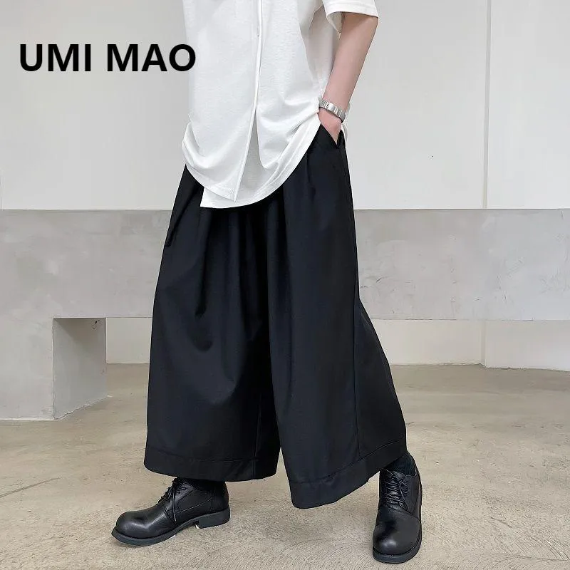 Spodnie UMI Mao Yamamoto Dark Trend Wideleg Folds Osobowość Wszechstronne dziewięciopunktowe spodnie Stylista Art Streetwear Pantalones Hombre