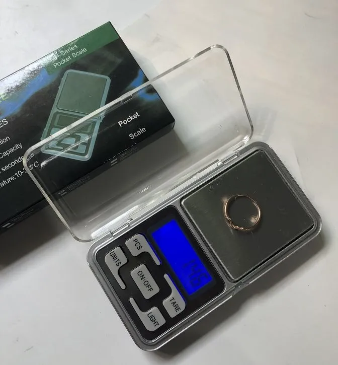 Świetna mini elektryczna elektroniczna skala kieszonkowej 200 g 0,01 g 500 g 0,1 g biżuterii Diamentowa skala równowagi Wyświetlacz LCD z pakietem detalicznym