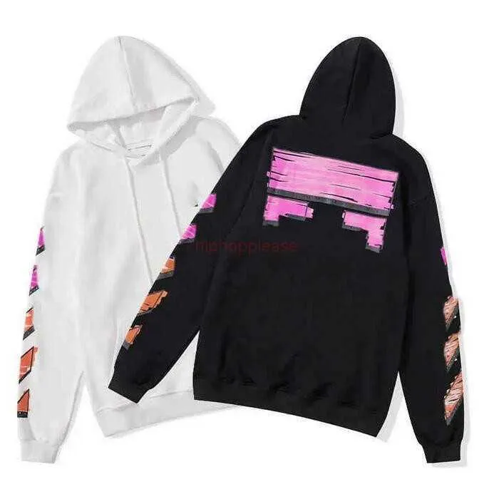 Heren Hoodies Sweatshirts Mens Designer Trend Hip Hop Brands Herfst/Winter Printing X Loose Black White Hoodie Men Women Women Paren OW SWTER