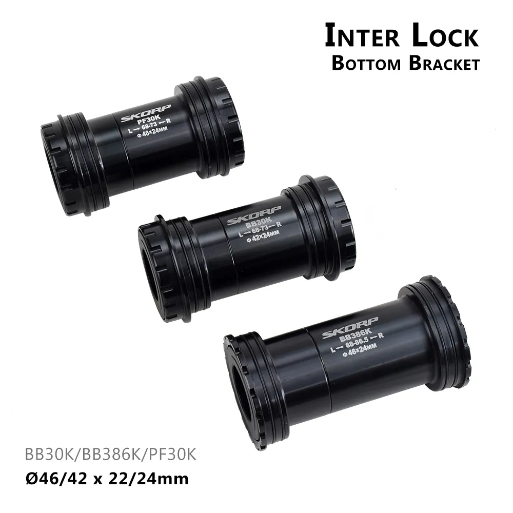 Bike Groupsets Interlock MTB Bicycle BB Sets 42mm Thread In Carbon Road Bottom Bracket 2224mm BB30K BB386K PF30KFor SHIMANO SRAM 230612