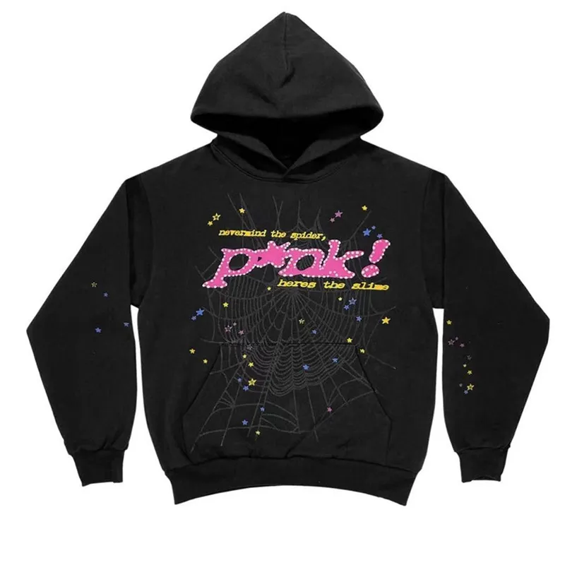 Young Thug Pink  555555 Men Women Hoodie Hot Spider Net Sweatshirt Spider Web Graphic 555555 Sweatshirts Pullovers Hoody