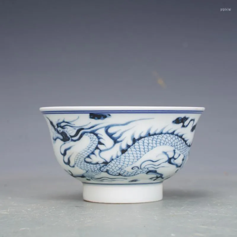 Миски юаня сине -белые фарфоровые дракон