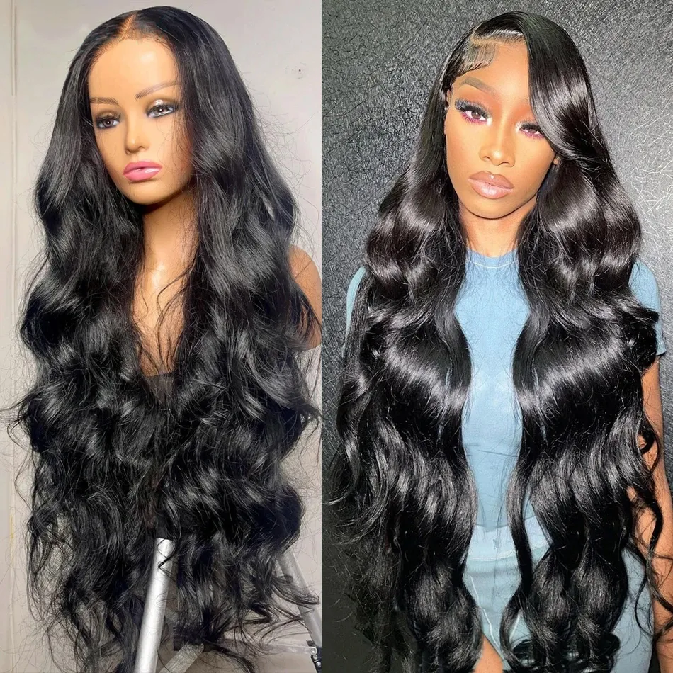 13x4 HD Transparent Body Wave Lace Front Human Hair Wigs Pre Plucked 4x4 Glueless Brazilia Closure Wig For Black Women