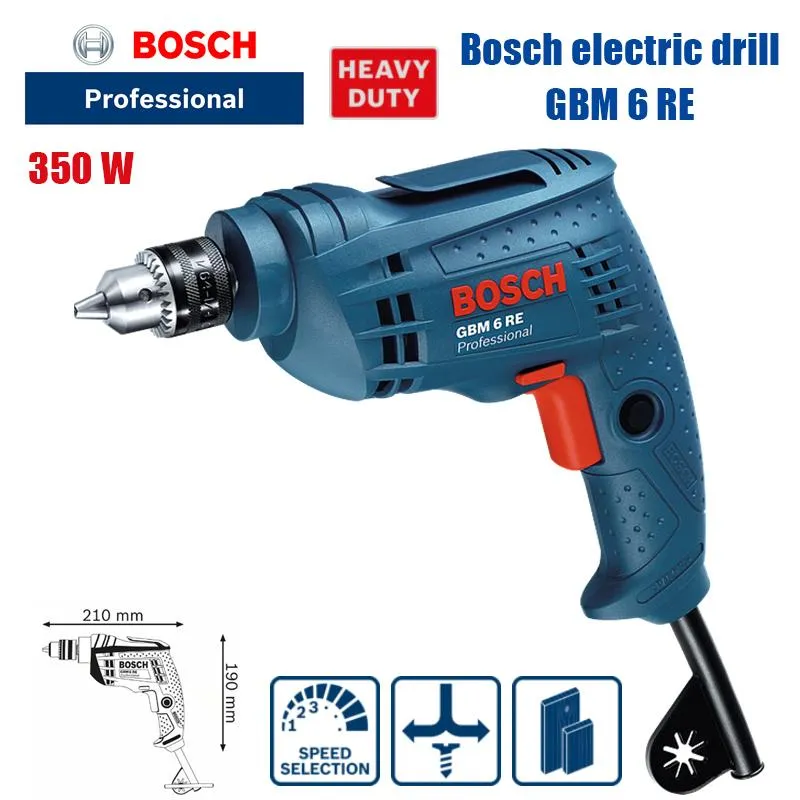 Boormachine Bosch GBM 6 RE Trapano elettrico Trapano a mano elettrico multifunzionale per uso domestico Trapano elettrico piccolo a bassa potenza da 350 W Utensile elettrico Bosch