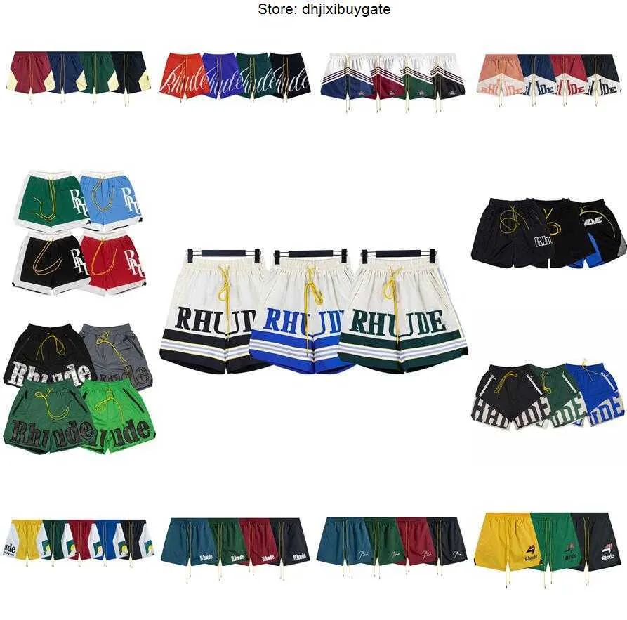 Rhude Mens Shorts Rhudes Fashion Men Women Casual Reflective Skateboard Hip Hop Beach Rhude Pocket Zipper Swim Basketball Short Pants Pantalones US Size S-XL