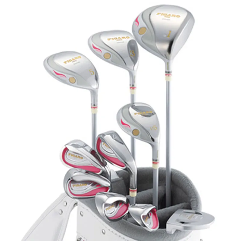 Nybörjare kvinnor nya golfklubbar Maruman Figaro III Golf Compelete Set 1Driver 3/5wood 5U Hybrids Irons Bag Graphite Shaft gratis frakt