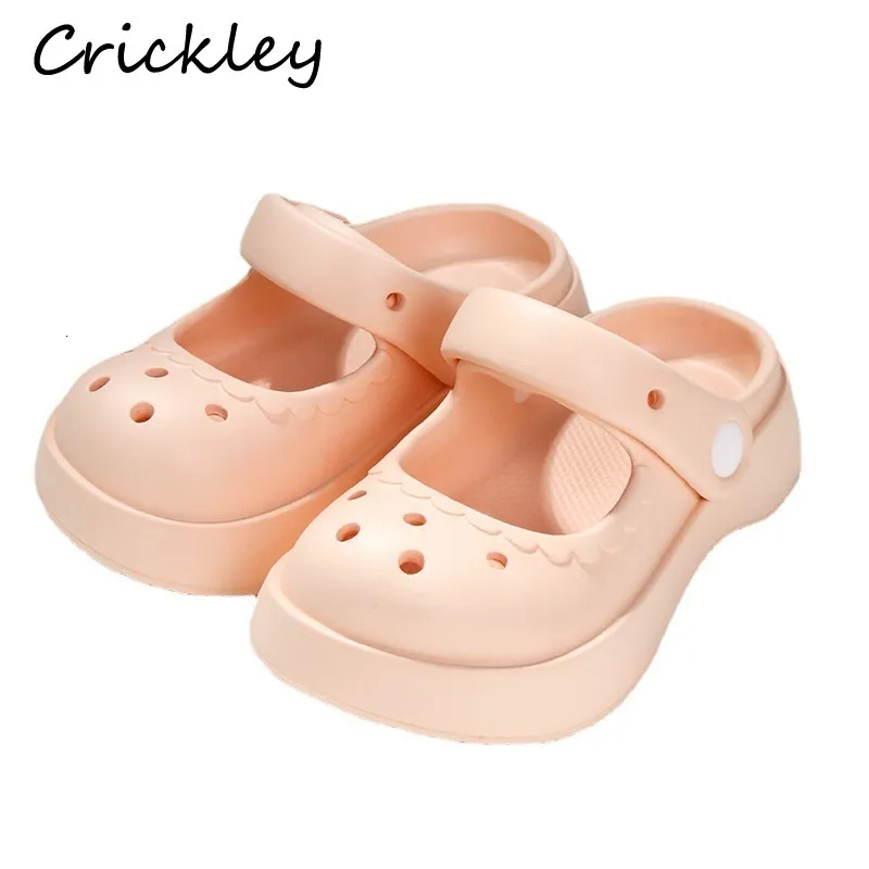 Slipper Summer Solid Girls Slippers eva мягкая анти -скольжую платформу дети засоры туфли водонепроницаем