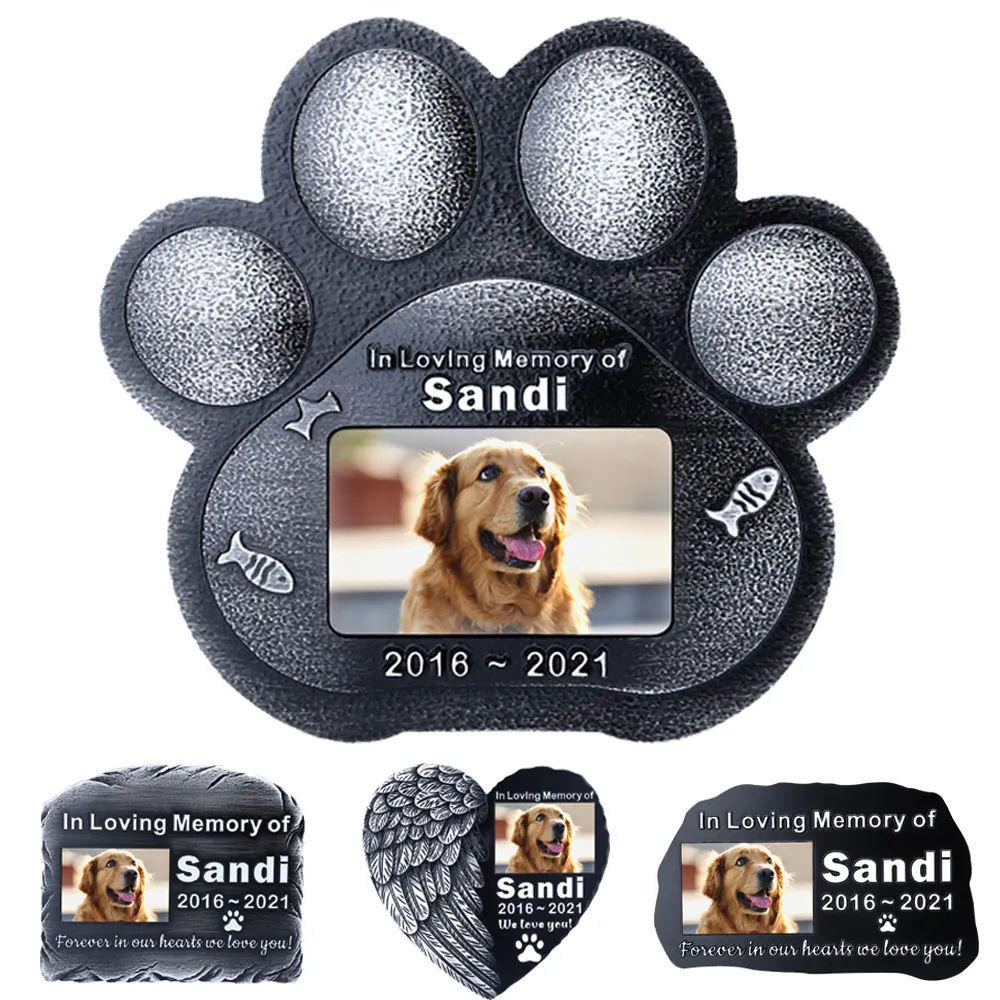 Estatuetas de objetos decorativos Placa comemorativa para animais de estimação com placas de lembrança de funeral gravadas personalizadas para entes queridos, cão perdido, gato ou pássaros, marcador de túmulo 230613