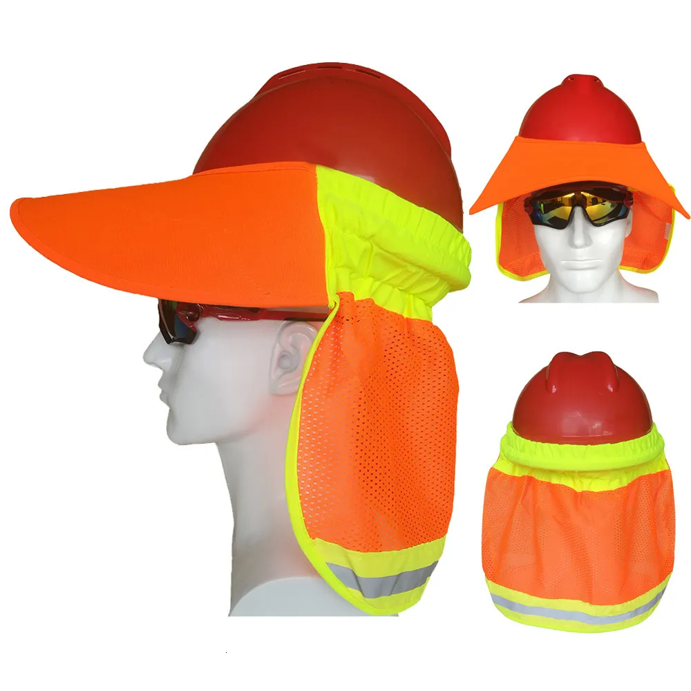 Hi Vis Reflective Hard Hat With Visor Yellow Neck Sun Shade For Outdoor  Riding 230613 From Wai05, $13.32