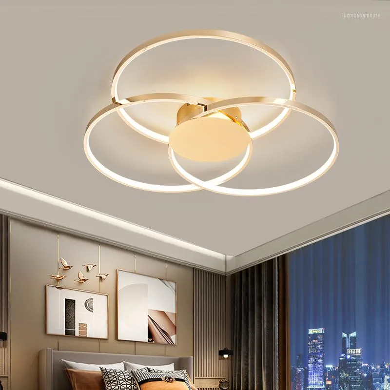 Lustres Or/Chrome Plaqué Moderne Led Lustre Lampe Pour Chambre Salon Décoration Lustre AC110-220v Plafonniers